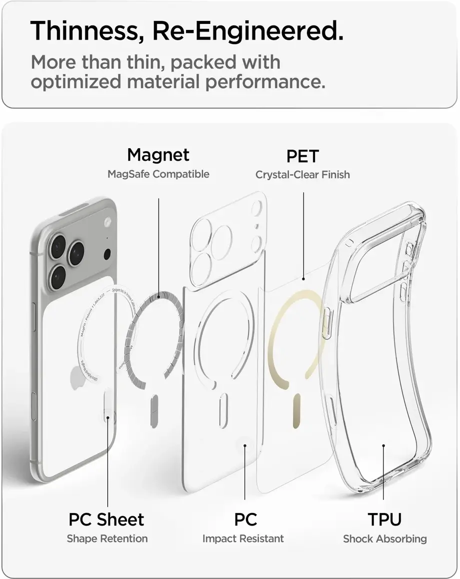 Spigen Ultra Hybrid MagFit iPhone 18 Pro / 17 Pro Hoesje MagSafe Clear Goud afbeelding 7