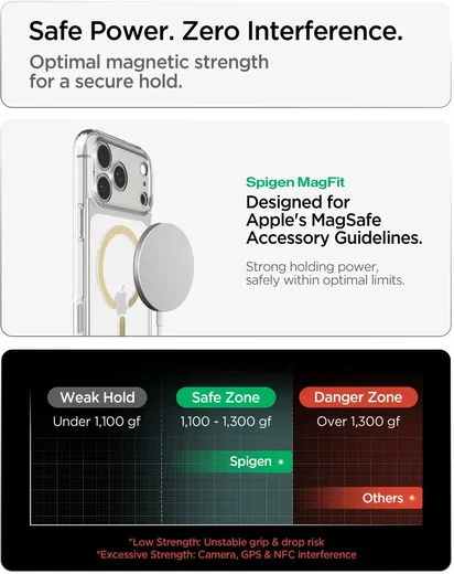 Spigen Ultra Hybrid MagFit iPhone 18 Pro / 17 Pro Hoesje MagSafe Clear Goud afbeelding 9