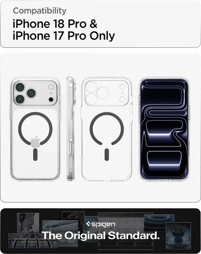 Spigen Ultra Hybrid MagFit iPhone 18 Pro / 17 Pro Hoesje MagSafe Graphite afbeelding 4