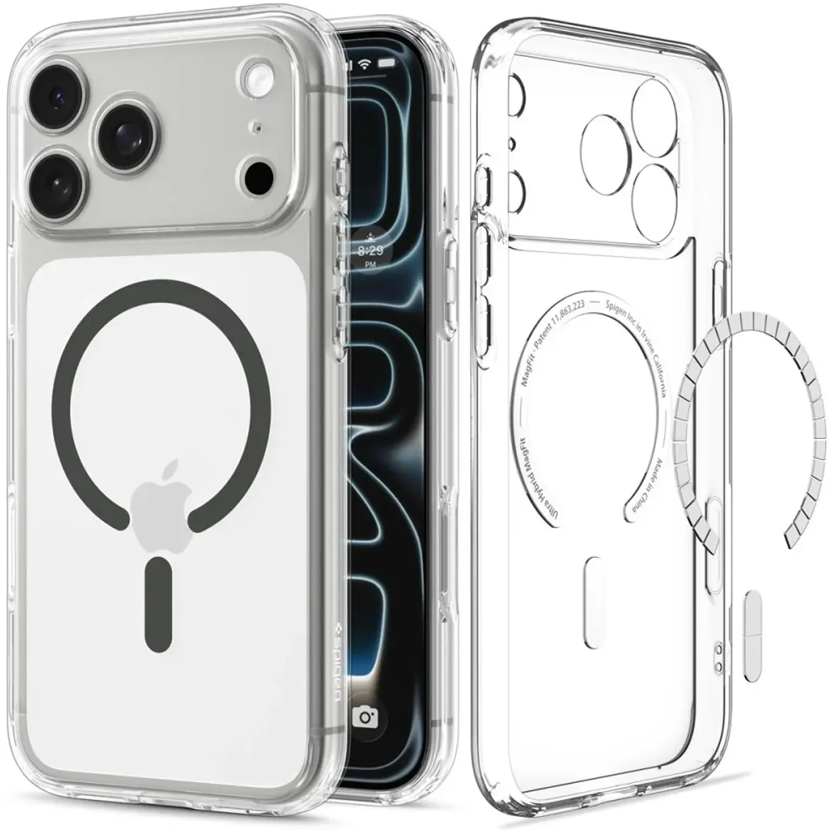 Spigen Ultra Hybrid MagFit iPhone 18 Pro / 17 Pro Hoesje MagSafe Graphite afbeelding 1