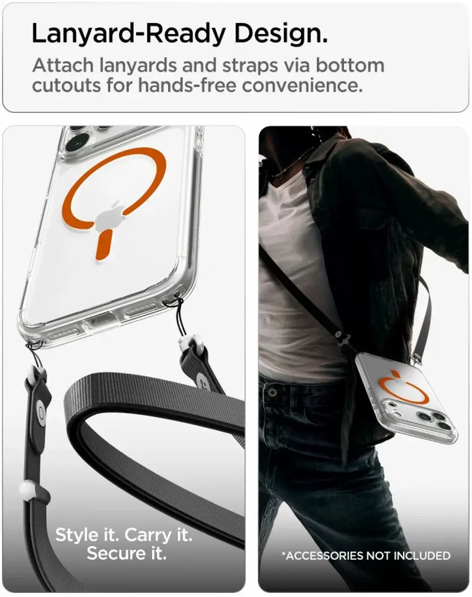Spigen Ultra Hybrid MagFit iPhone 18 Pro / 17 Pro Hoesje MagSafe Clear Oranje afbeelding 10