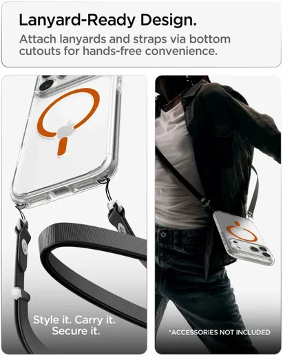 Spigen Ultra Hybrid MagFit iPhone 18 Pro / 17 Pro Hoesje MagSafe Clear Oranje afbeelding 10