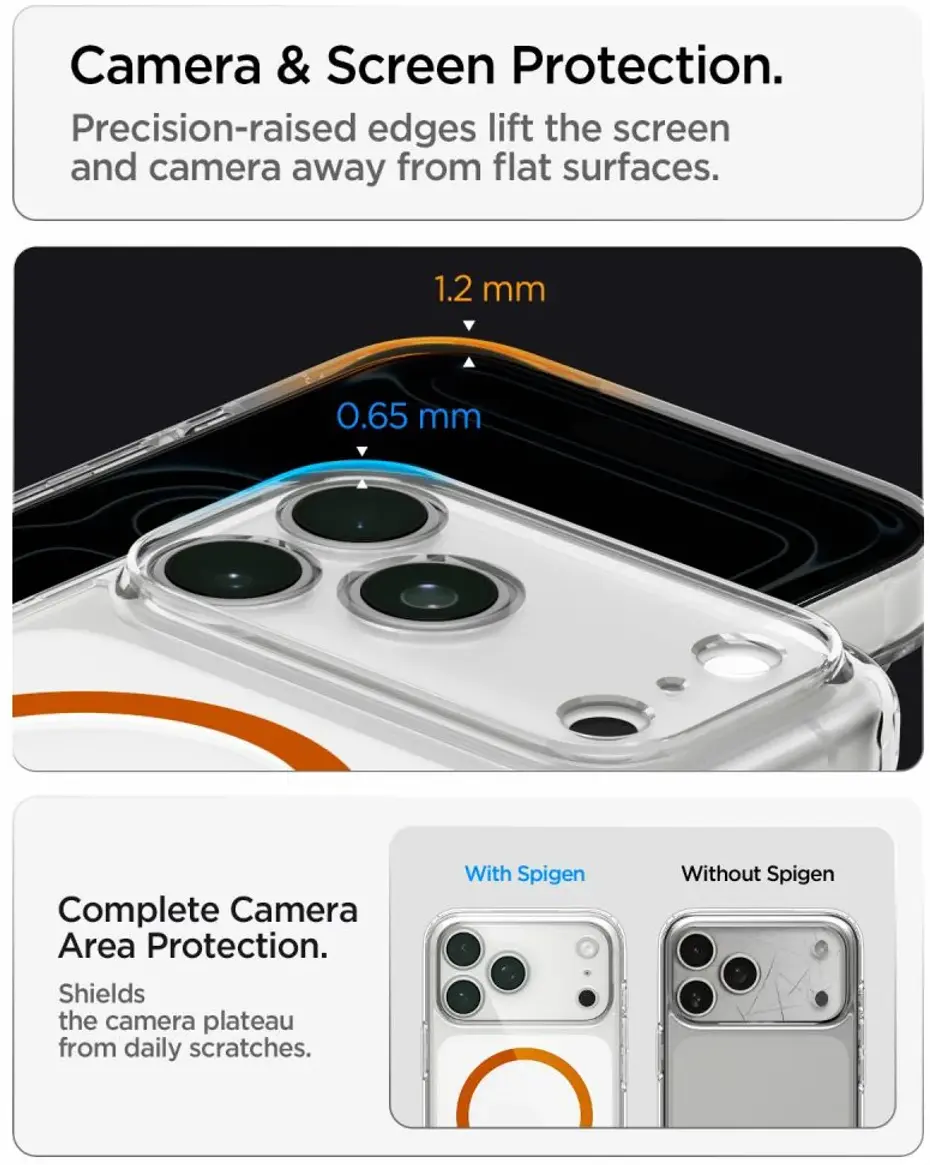 Spigen Ultra Hybrid MagFit iPhone 18 Pro / 17 Pro Hoesje MagSafe Clear Oranje afbeelding 5