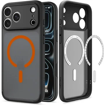 Spigen Ultra Hybrid MagFit iPhone 18 Pro / 17 Pro Hoesje MagSafe Zwart Oranje