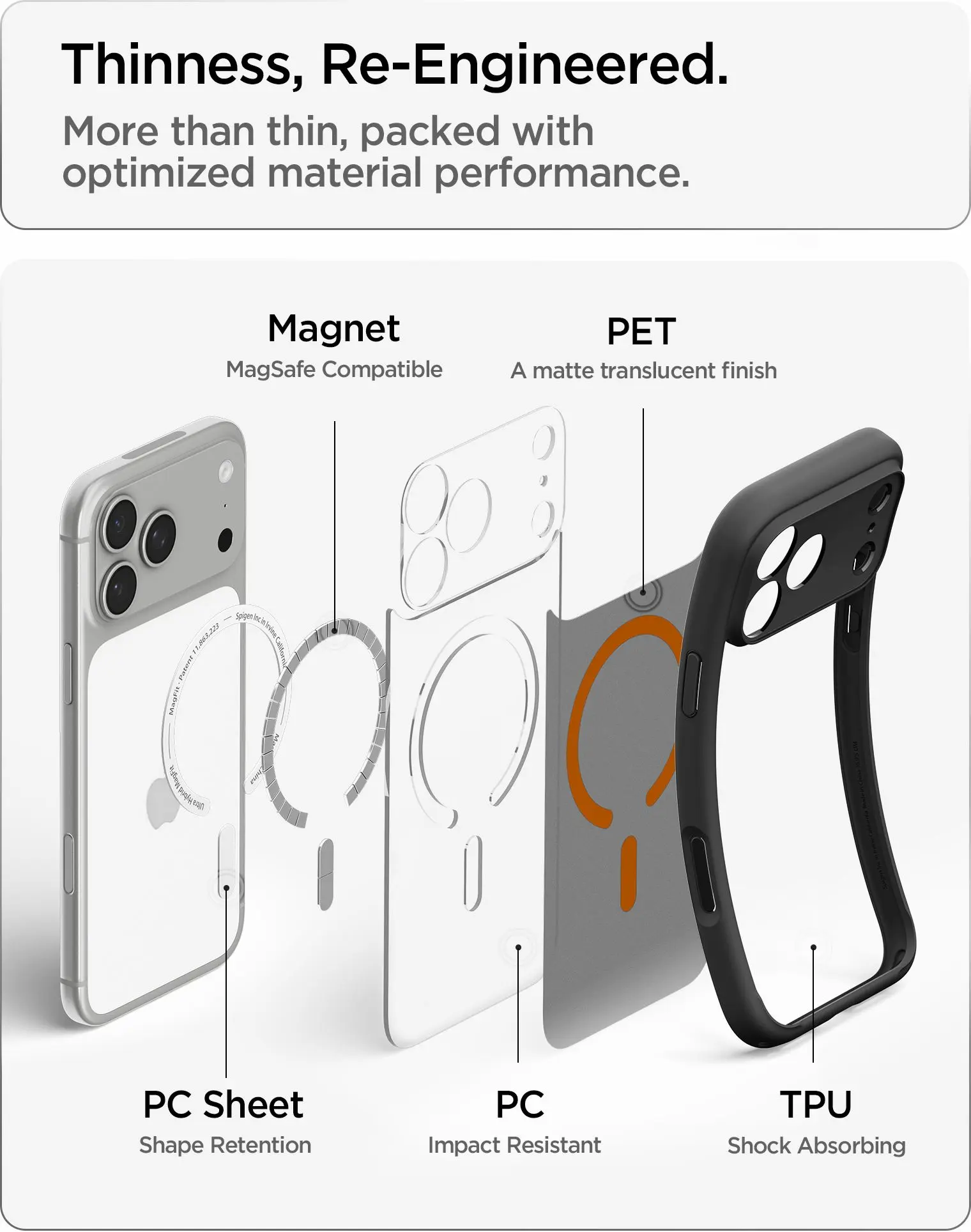 Spigen Ultra Hybrid MagFit iPhone 18 Pro / 17 Pro Hoesje MagSafe Zwart Oranje afbeelding 7