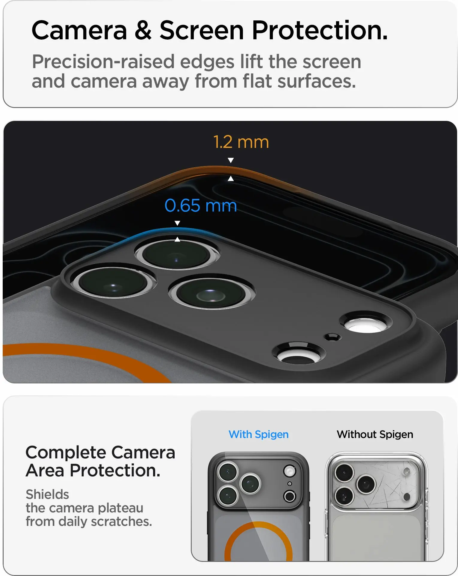 Spigen Ultra Hybrid MagFit iPhone 18 Pro / 17 Pro Hoesje MagSafe Zwart Oranje afbeelding 5