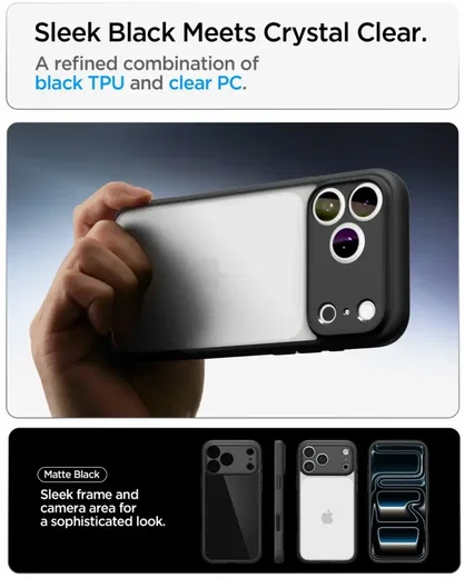 Spigen Ultra Hybrid Apple iPhone 18 Pro / 17 Pro Hoesje Back Cover Zwart afbeelding 8