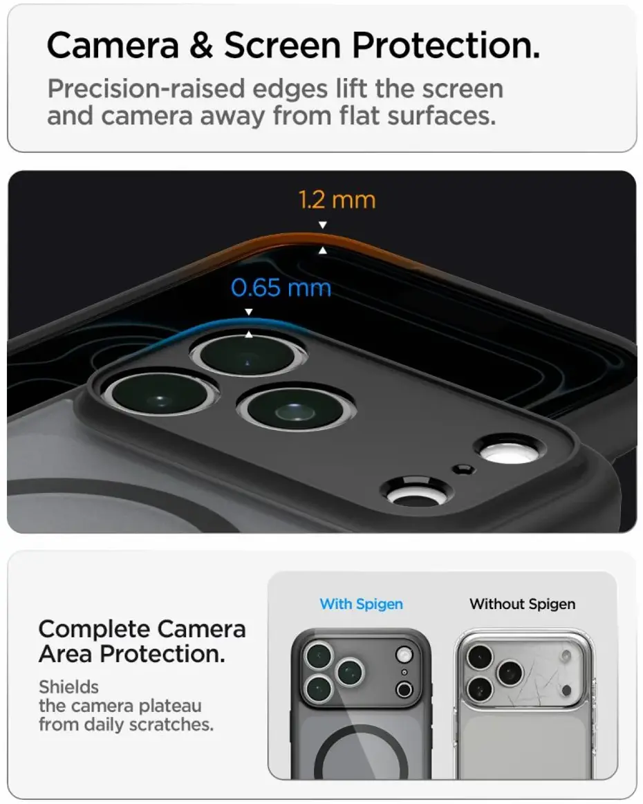 Spigen Ultra Hybrid MagFit iPhone 18 Pro / 17 Pro Hoesje MagSafe Frosted Zwart afbeelding 5