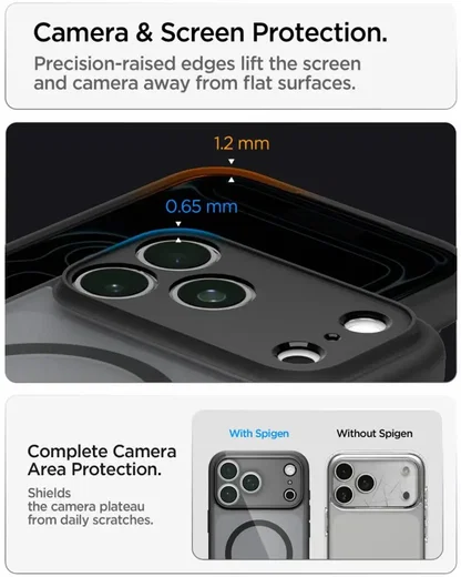 Spigen Ultra Hybrid MagFit iPhone 18 Pro / 17 Pro Hoesje MagSafe Frosted Zwart afbeelding 5