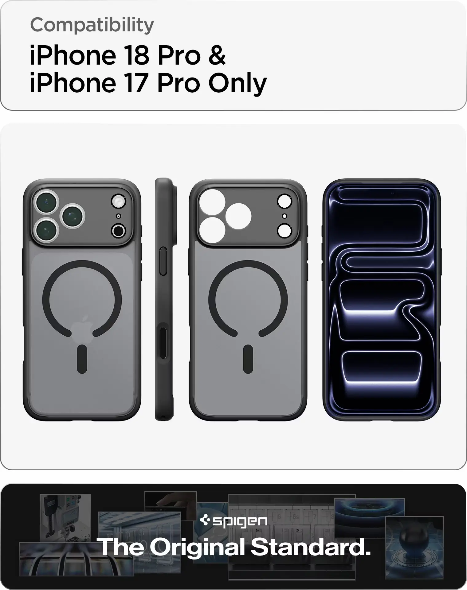 Spigen Ultra Hybrid MagFit iPhone 18 Pro / 17 Pro Hoesje MagSafe Frosted Zwart afbeelding 4