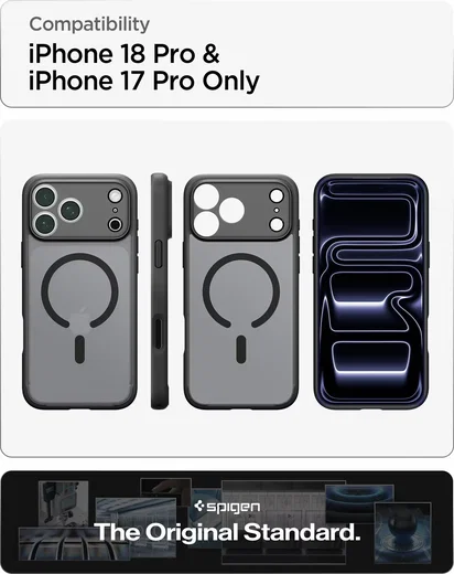 Spigen Ultra Hybrid MagFit iPhone 18 Pro / 17 Pro Hoesje MagSafe Frosted Zwart afbeelding 4