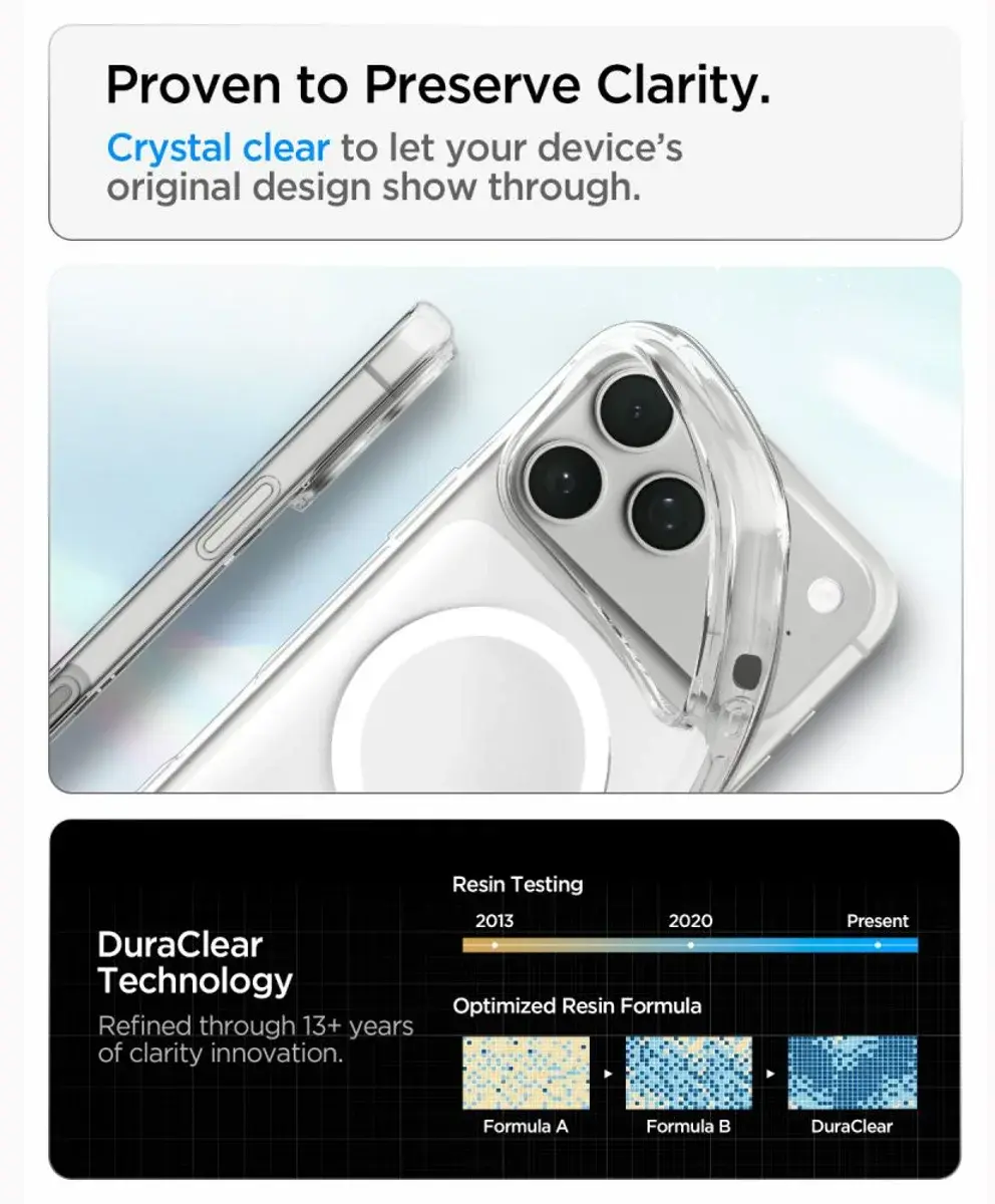 Spigen Liquid Crystal Apple iPhone 18 Pro / 17 Pro Hoesje MagSafe Clear Wit afbeelding 7
