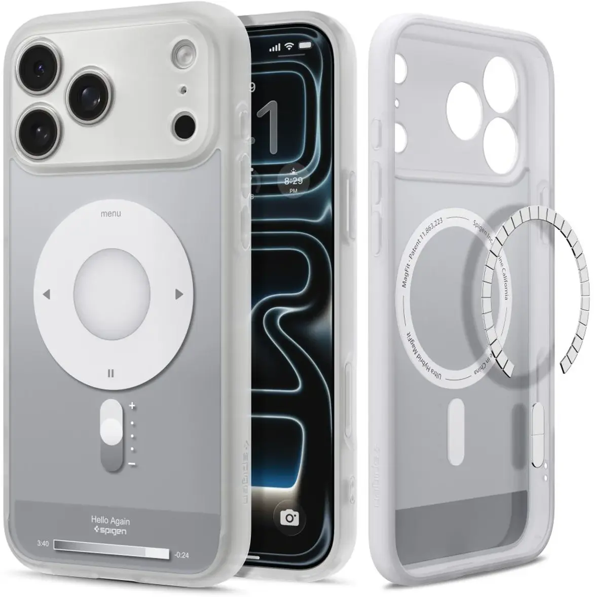 Spigen Ultra Hybrid MagFit iPhone 18 Pro / 17 Pro Hoesje MagSafe Classic Zilver afbeelding 1