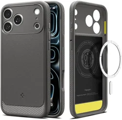 Spigen Rugged Armor MagFit Apple iPhone 18 Pro / 17 Pro Hoesje MagSafe Grijs afbeelding