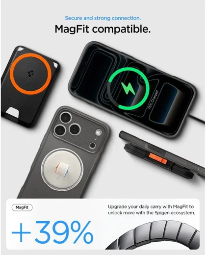 Spigen Rugged Armor MagFit Apple iPhone 18 Pro / 17 Pro Hoesje MagSafe Grijs afbeelding 6