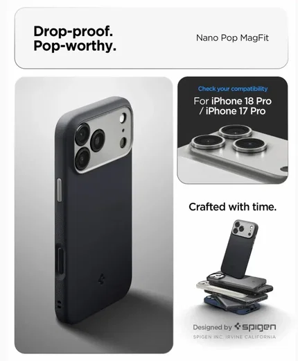 Spigen Nano Pop MagFit Apple iPhone 18 Pro / 17 Pro Hoesje MagSafe Zwart afbeelding 7