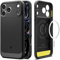 Spigen Rugged Armor MagFit Apple iPhone 18 Pro / 17 Pro Hoesje MagSafe Zwart afbeelding