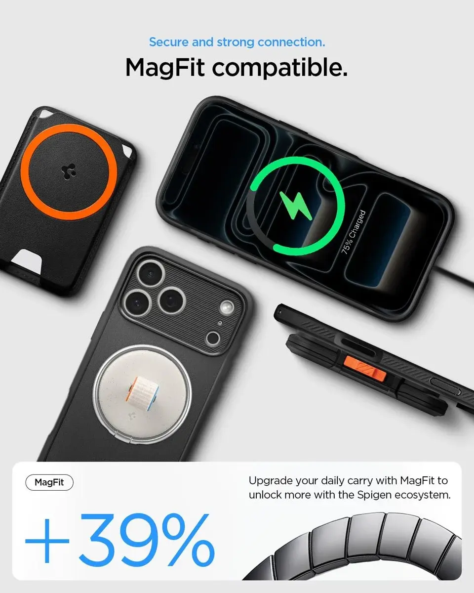 Spigen Rugged Armor MagFit Apple iPhone 18 Pro / 17 Pro Hoesje MagSafe Zwart afbeelding 6