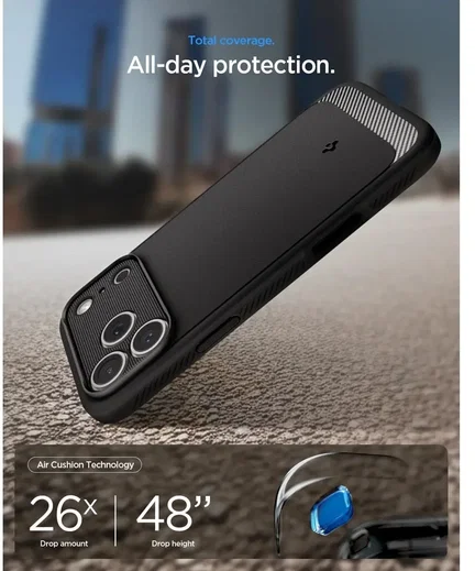 Spigen Rugged Armor MagFit Apple iPhone 18 Pro / 17 Pro Hoesje MagSafe Zwart afbeelding 3
