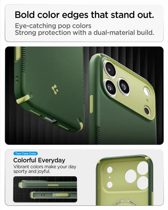 Spigen Nano Pop Hybrid MagFit iPhone 18 Pro / 17 Pro MagSafe Back Cover Groen afbeelding 7