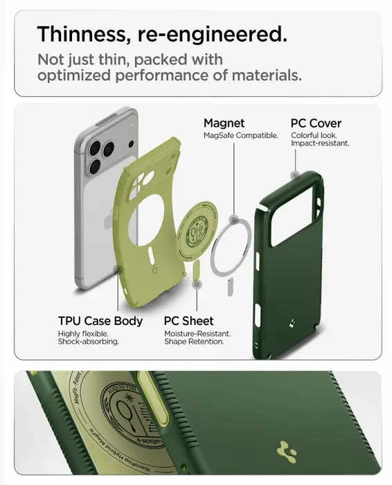 Spigen Nano Pop Hybrid MagFit iPhone 18 Pro / 17 Pro MagSafe Back Cover Groen afbeelding 8