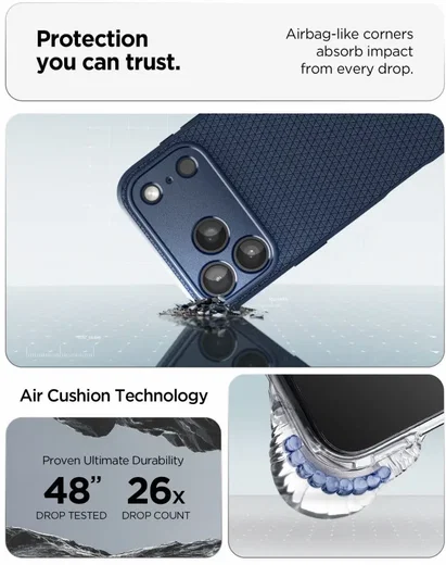 Spigen Liquid Air Apple iPhone 18 Pro / 17 Pro Hoesje Back Cover Blauw afbeelding 3