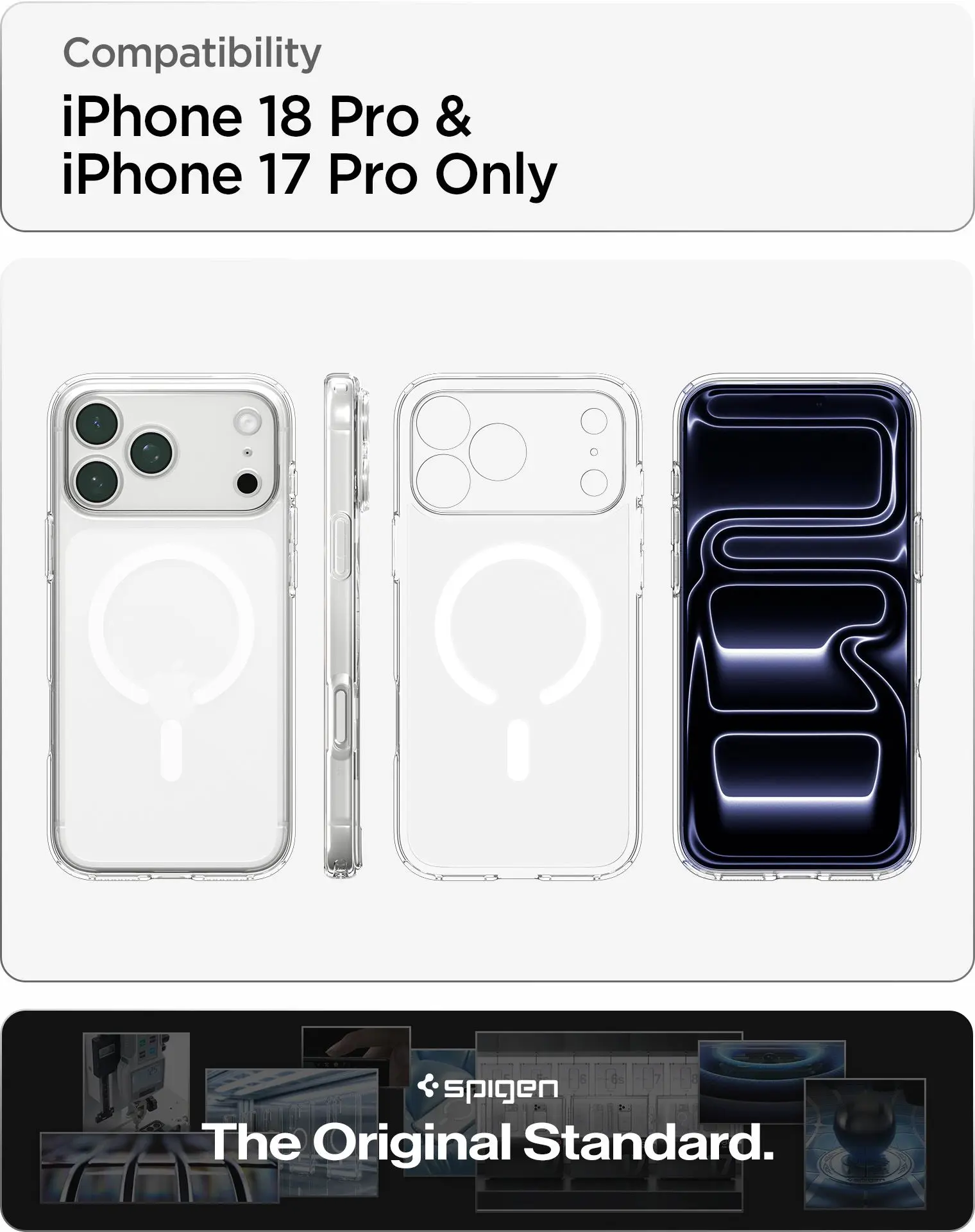 Spigen Ultra Hybrid MagFit iPhone 18 Pro / 17 Pro Hoesje MagSafe Frosted Wit afbeelding 4