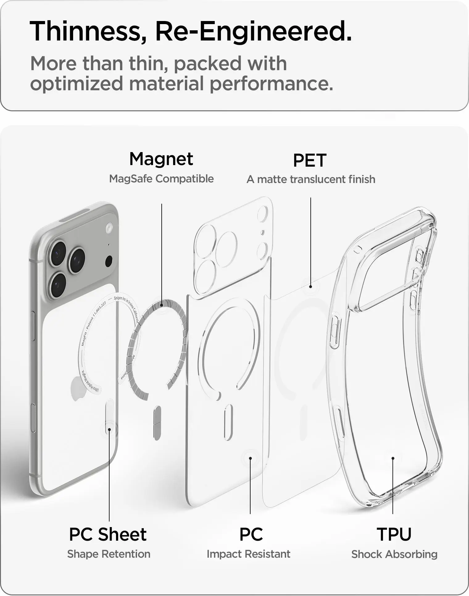 Spigen Ultra Hybrid MagFit iPhone 18 Pro / 17 Pro Hoesje MagSafe Frosted Wit afbeelding 7
