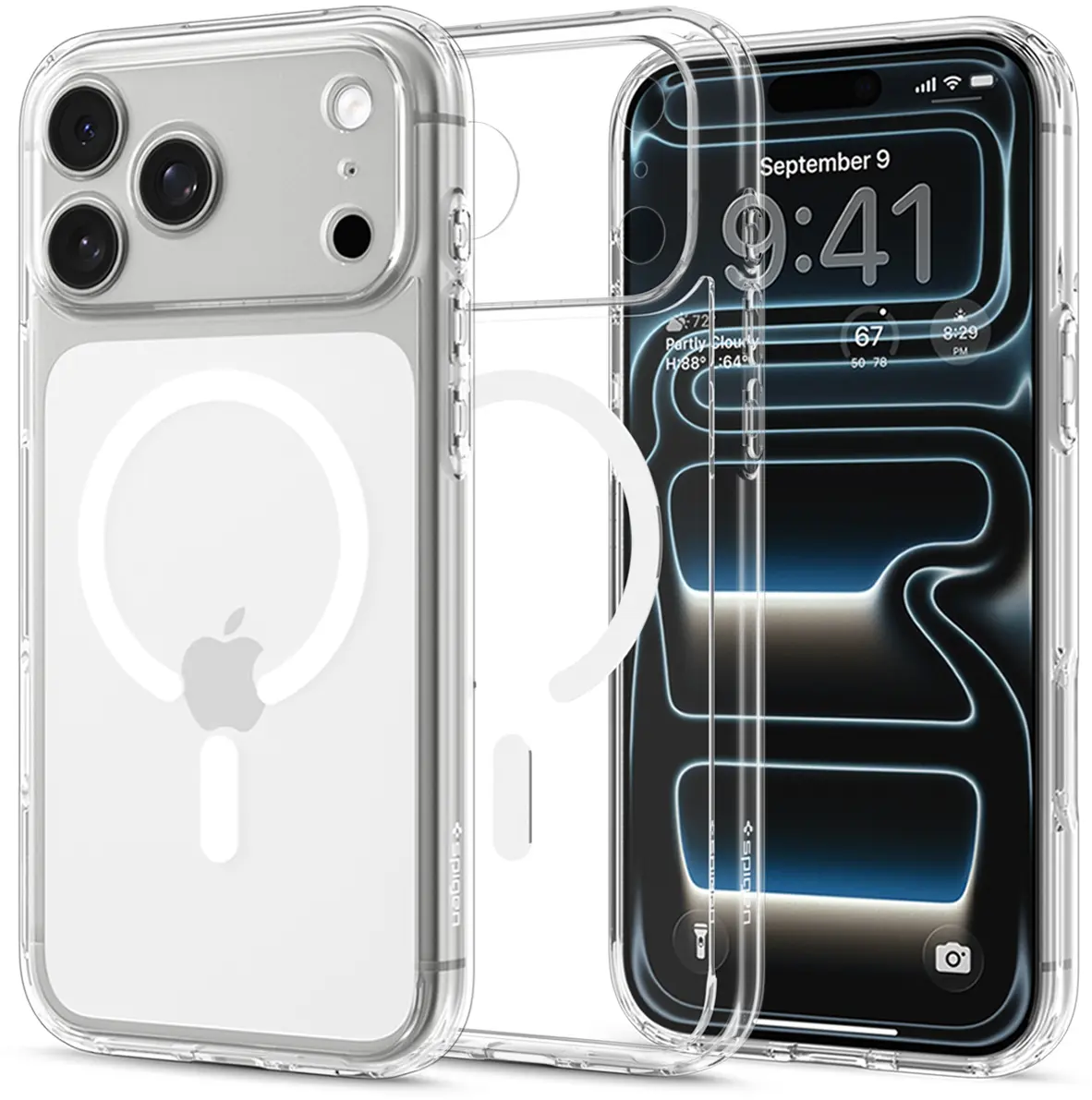 Spigen Ultra Hybrid MagFit iPhone 18 Pro / 17 Pro Hoesje MagSafe Clear Wit afbeelding 2