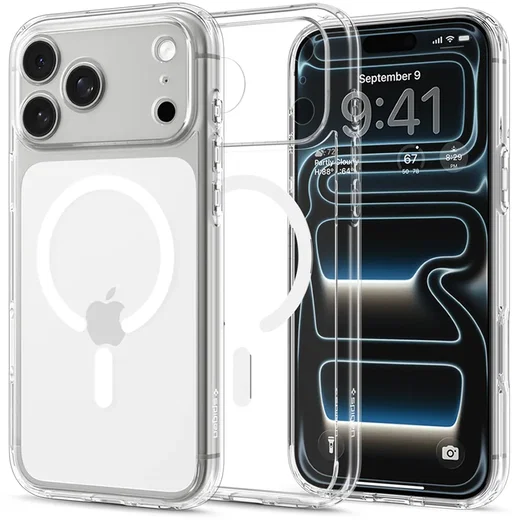 Spigen Ultra Hybrid MagFit iPhone 18 Pro / 17 Pro Hoesje MagSafe Clear Wit afbeelding 2