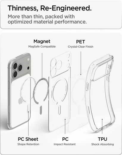 Spigen Ultra Hybrid MagFit iPhone 18 Pro / 17 Pro Hoesje MagSafe Clear Wit afbeelding 7