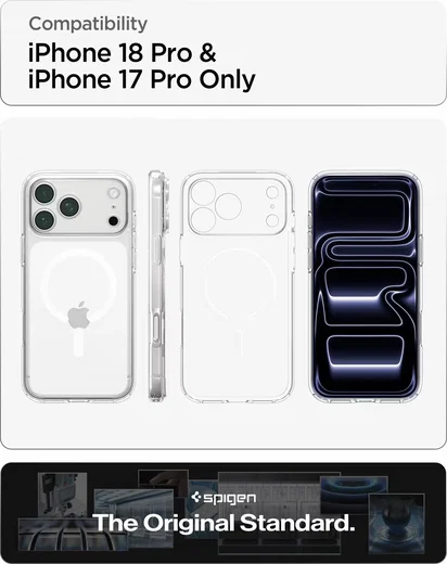 Spigen Ultra Hybrid MagFit iPhone 18 Pro / 17 Pro Hoesje MagSafe Clear Wit afbeelding 4