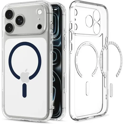 Spigen Ultra Hybrid MagFit iPhone 18 Pro / 17 Pro Hoesje MagSafe Clear Blauw afbeelding 1