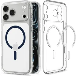 Spigen Ultra Hybrid MagFit iPhone 18 Pro / 17 Pro Hoesje MagSafe Clear Blauw afbeelding
