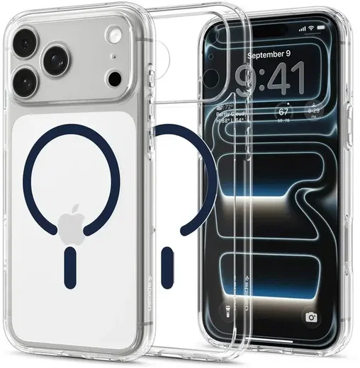 Spigen Ultra Hybrid MagFit iPhone 18 Pro / 17 Pro Hoesje MagSafe Clear Blauw afbeelding 2