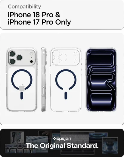 Spigen Ultra Hybrid MagFit iPhone 18 Pro / 17 Pro Hoesje MagSafe Clear Blauw afbeelding 4