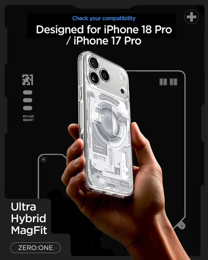 Spigen Ultra Hybrid MagFit iPhone 18 Pro / 17 Pro Hoesje MagSafe Zero One Wit afbeelding 4