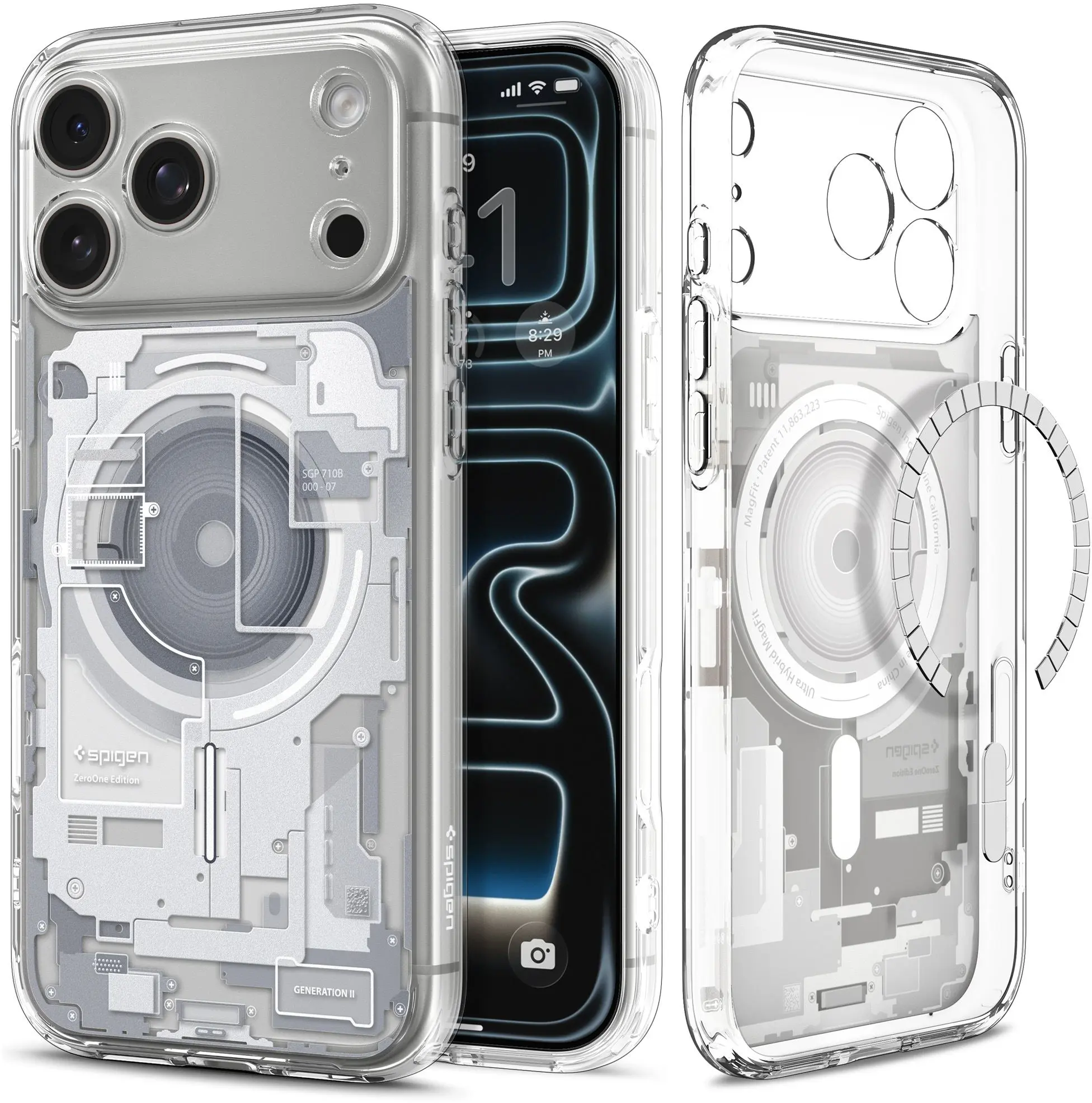 Spigen Ultra Hybrid MagFit iPhone 18 Pro / 17 Pro Hoesje MagSafe Zero One Wit afbeelding 1