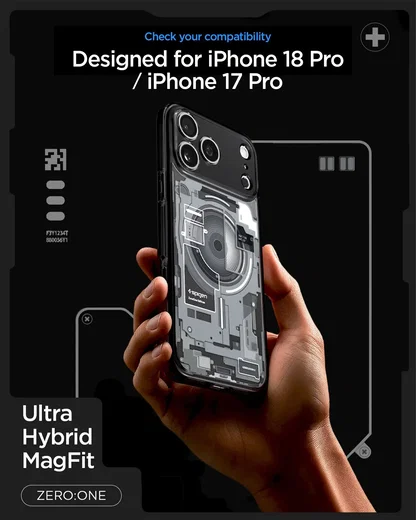 Spigen Ultra Hybrid MagFit iPhone 18 Pro / 17 Pro Hoesje MagSafe Zero One Zwart afbeelding 4