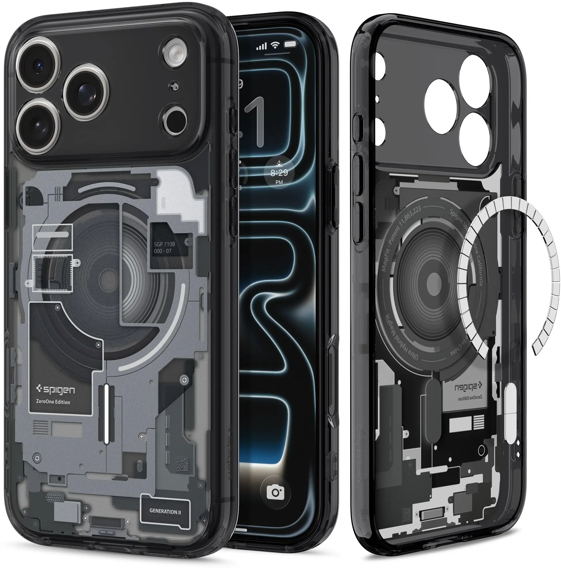 Spigen Ultra Hybrid MagFit iPhone 18 Pro / 17 Pro Hoesje MagSafe Zero One Zwart afbeelding 1