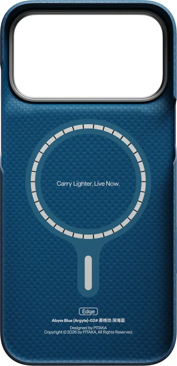 PITAKA Edge iPhone 18 Pro Max / 17 Pro Max Hoesje 600D Magnetic Ultra Dun Blauw afbeelding 4