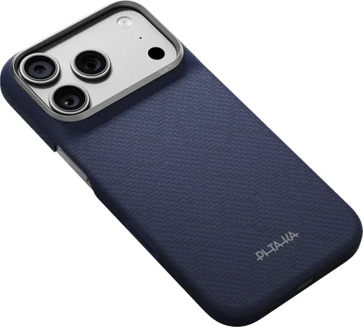 PITAKA Edge iPhone 18 Pro / 17 Pro Hoesje 600D Magnetic Ultra Dun Donkerblauw afbeelding 5