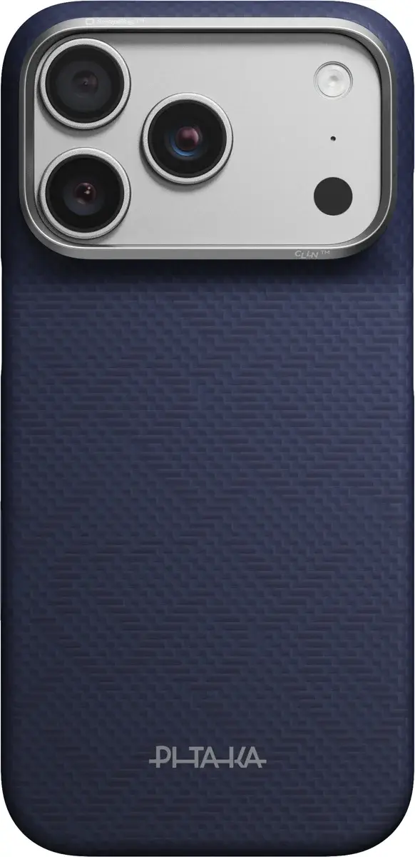 PITAKA Edge iPhone 18 Pro / 17 Pro Hoesje 600D Magnetic Ultra Dun Donkerblauw afbeelding 7