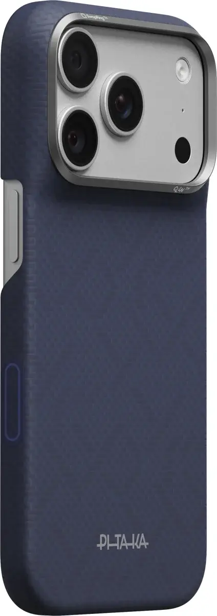 PITAKA Edge iPhone 18 Pro / 17 Pro Hoesje 600D Magnetic Ultra Dun Donkerblauw afbeelding 1