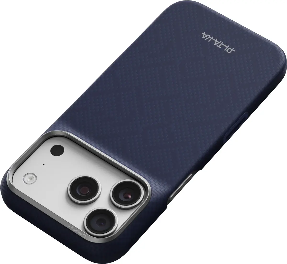 PITAKA Edge iPhone 18 Pro / 17 Pro Hoesje 600D Magnetic Ultra Dun Donkerblauw afbeelding 6