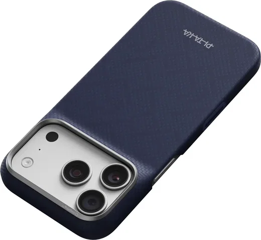 PITAKA Edge iPhone 18 Pro / 17 Pro Hoesje 600D Magnetic Ultra Dun Donkerblauw afbeelding 6