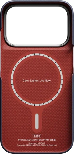 PITAKA Edge iPhone 18 Pro / 17 Pro Hoesje 600D Magnetic Ultra Dun Donkerblauw afbeelding 4
