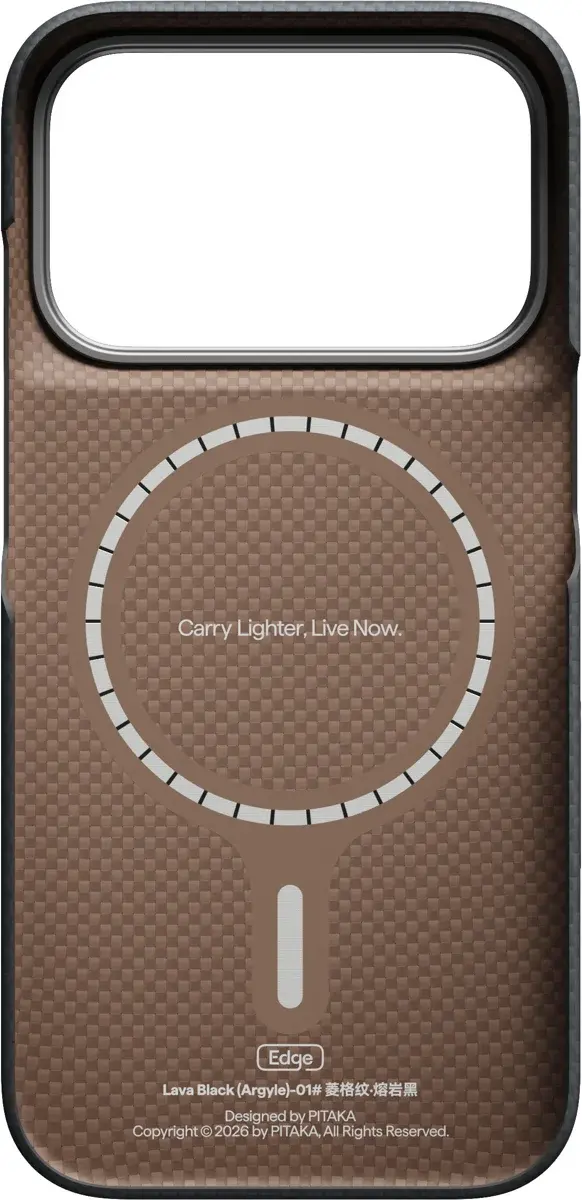 PITAKA Edge iPhone 18 Pro / 17 Pro Hoesje 600D Magnetic Ultra Dun Zwart afbeelding 3