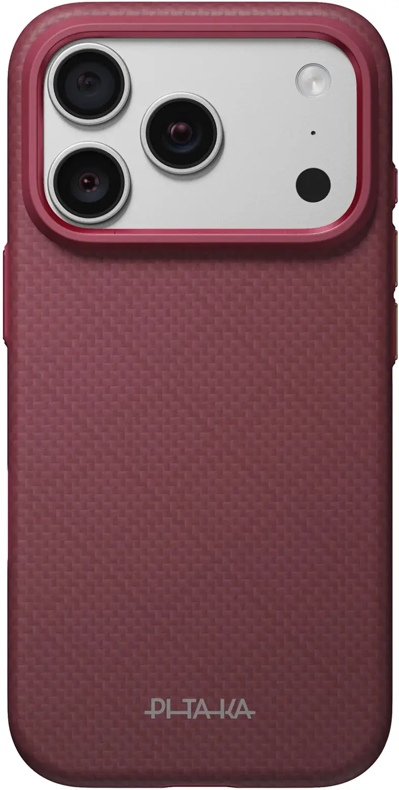 PITAKA Summa Apple iPhone 18 Pro / 17 Pro Hoesje 600D MagSafe Burgundy afbeelding 2