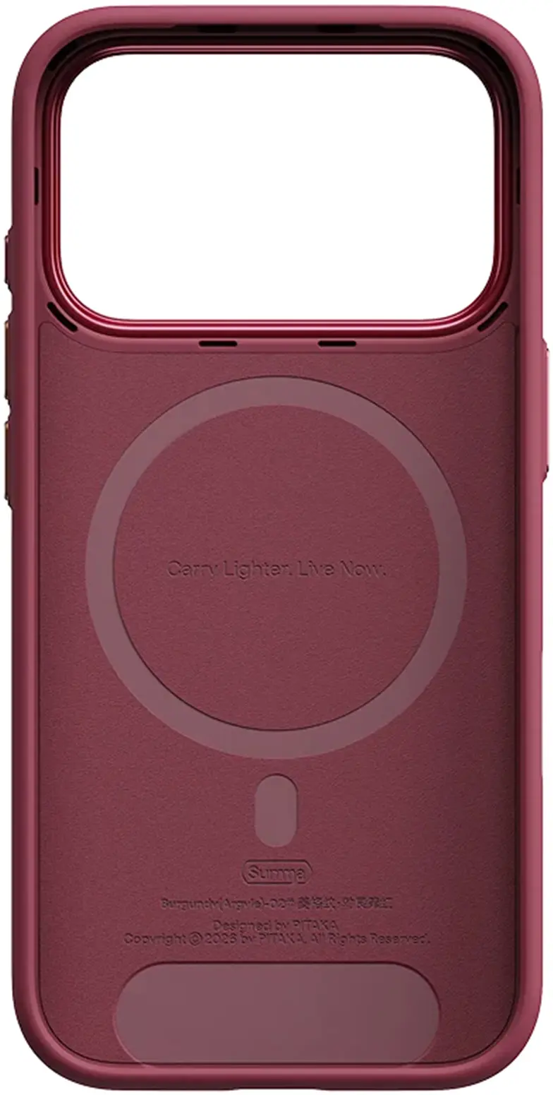 PITAKA Summa Apple iPhone 18 Pro / 17 Pro Hoesje 600D MagSafe Burgundy afbeelding 4